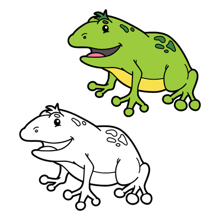 Funny Frog Coloring Page . Illustration Coloring Page With Happy ... Funny Frog Coloring Page . Illustration Coloring Page With Happy ...