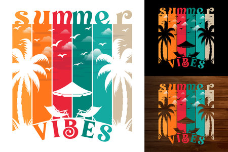 Summer vibes beach t-shirt design, inspirational and inspirational quotes for summer beach life