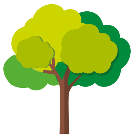 Green tree with branches illustration