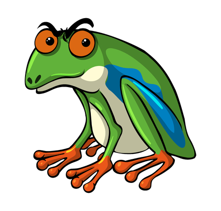 カエル顔のシンプルなイラストのイラスト素材 ベクタ Image