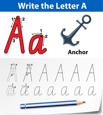 Letter a tracing alphabet worksheets illustration Letter a tracing alphabet worksheets illustration