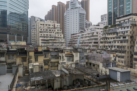 The Roof Tops And Facades Of Old Apartment Buildings In Hong Kong Photo The Roof Tops And Facades Of Old Apartment Buildings In Hong Kong Photo