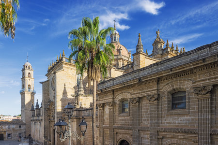 Western facade of the san salvador cathedral in jerez de la frontera
