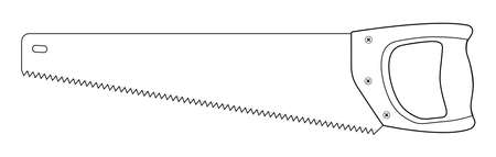 Hand Saw Woodworking Instrument Icon Vector Clip Art Contour Lines Illustration Isolated On White Hand Saw Woodworking Instrument Icon Vector Clip Art Contour Lines Illustration Isolated On White