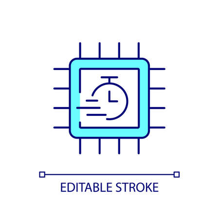 Quick Digital Transformation Rgb Color Icon. Speed Up Innovation. Increased Security. Instantaneous Speed. Isolated Vector Illustration. Simple Filled Line Drawing. Editable Stroke. Arial Font Used