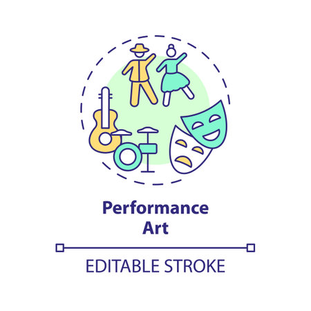 2d editable multicolor performance art icon simple isolated vector thin line illustration representing extracurricular activities