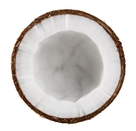 coconut: Nửa dừa bị cô lập trên nền trắng. clipping Đường dẫn Kho ảnh