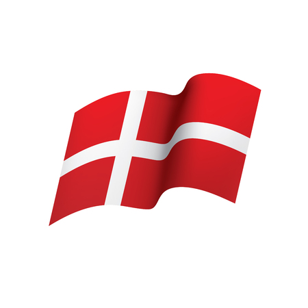 Denmark flag, vector illustration on a white background