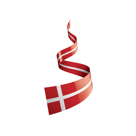 Denmark flag, vector illustration on a white background