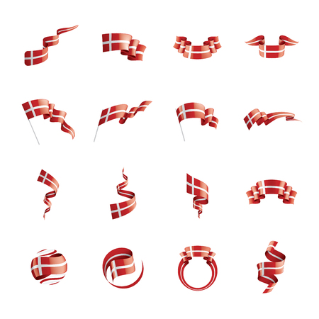 Denmark flag, vector illustration on a white background