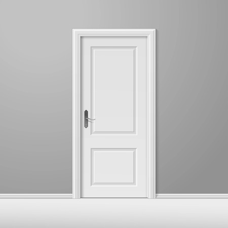 White Closed Door with Frame - 40505435