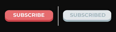 Subscribe button subscribed with red bell on dark grey background