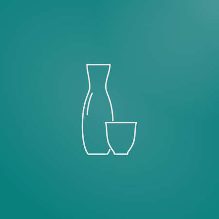 徳利と杯のイラスト素材 ベクタ Image