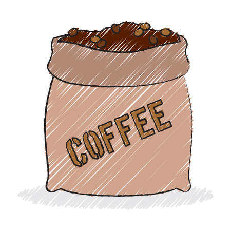 Burlap Sack Of Coffee Beans Vector Burlap Sack Of Coffee Beans Vector