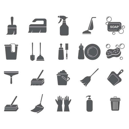 掃除道具のコレクション のイラスト素材 ベクタ Image 掃除道具のコレクション のイラスト素材 ベクタ Image