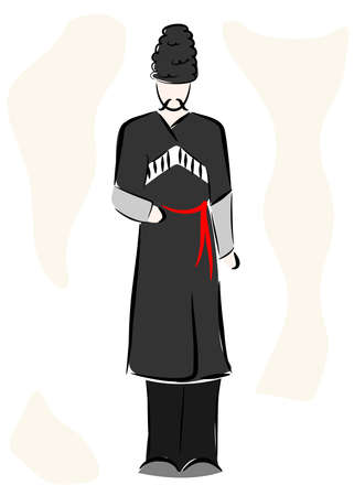 グルジアの伝統的な衣装の男のシルエットのイラストです のイラスト素材 ベクタ Image グルジアの伝統的な衣装の男のシルエットのイラストです のイラスト素材 ベクタ Image