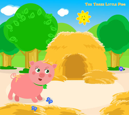8 のレンガの家を終えた三匹の子豚を着色のイラスト素材 ベクタ Image 8 のレンガの家を終えた三匹の子豚を着色のイラスト素材 ベクタ Image