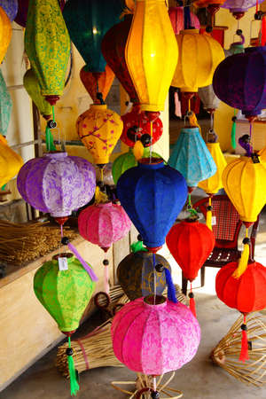 colorful paper lanterns in the ancient trading city of hoi an