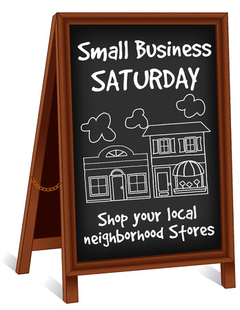 chalk board sidewalk sign small business saturday wood frame