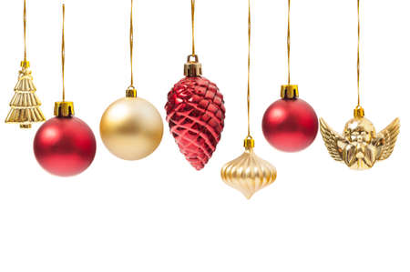 hanging christmas globes or various decorations isolated on white background stock photo 48721046 - Hanging Christmas Decorations hanging christmas globes or various decorations isolated on white background stock photo 48721046 - Hanging Christmas Decorations