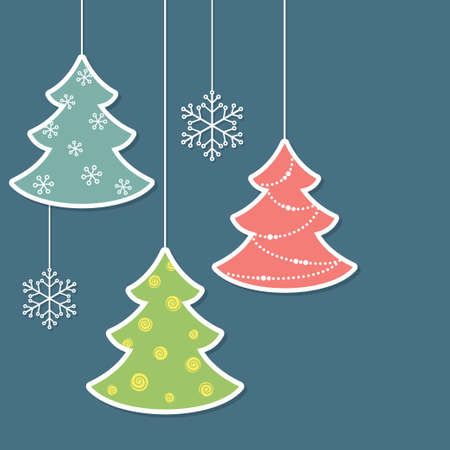 クリスマス ツリーと雪の結晶の切り絵 のイラスト素材 ベクタ Image 31863183