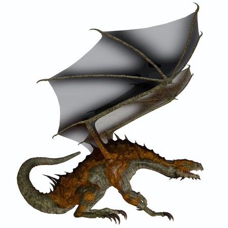 ハンターのドラゴンのプロフィール 神話とファンタジー ドラゴンのクリーチャーが角と歯の大きな激しい飛行モンスターです の写真素材 画像素材 Image 2781