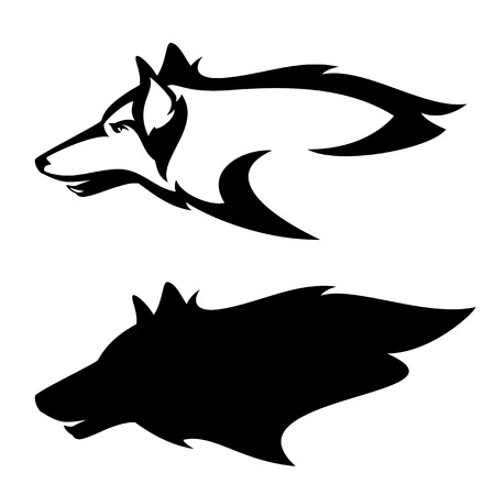 Wolf Kopf Profildesign Seitenansicht Schwarz Weiss Vektor Maskottchen Lizenzfrei Nutzbare Vektorgrafiken Clip Arts Illustrationen Image 64317417