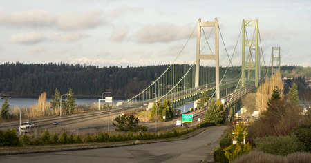 Scene Of The Narrows Steel Bridge In Tacoma Washington Usa の写真素材 画像素材 Image Scene Of The Narrows Steel Bridge In Tacoma Washington Usa の写真素材 画像素材 Image
