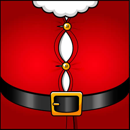 Illustration of short santa claus suit over his fat belly