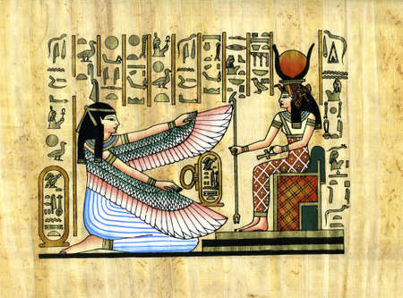 ブランド通販 本物のエジプトのパピルスに古代エジプトの原画、2006年8月の 絵画