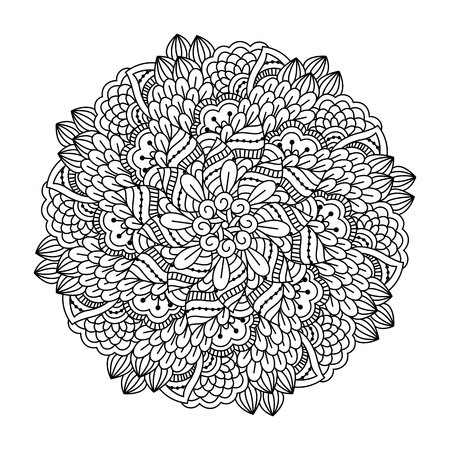 円形塗り絵要素 黒と白の民族ヘナ パターン 花曼荼羅 のイラスト素材 ベクタ Image 円形塗り絵要素 黒と白の民族ヘナ パターン 花曼荼羅 のイラスト素材 ベクタ Image