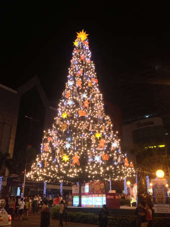 big christmas tree decorated with lights stock photo 23962936 - How To Decorate A Big Christmas Tree big christmas tree decorated with lights stock photo 23962936 - How To Decorate A Big Christmas Tree