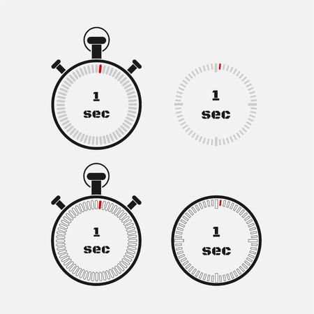 timer 1 seconds on gray background stopwatch icon set timer