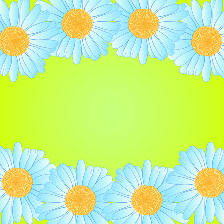 黄緑色の背景にヒナギクの花を持つベクトル イラスト のイラスト素材 ベクタ Image