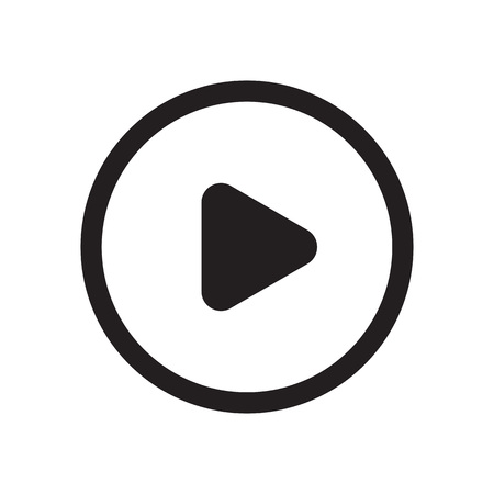 再生ボタン フラット アイコン Web の分離標識 ベクトルイラストの