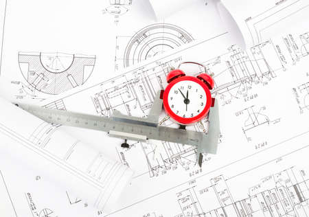 設計図 平面図に目覚まし時計で空白のカード の写真素材 画像素材 Image 設計図 平面図に目覚まし時計で空白のカード の写真素材 画像素材 Image