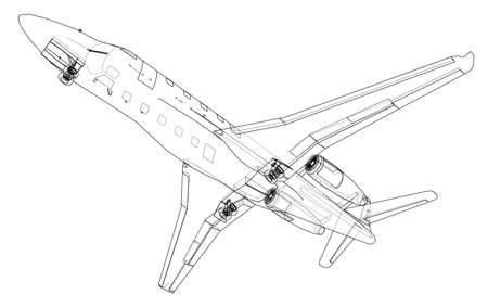 飛行機の設計図 のイラスト素材 ベクタ Image