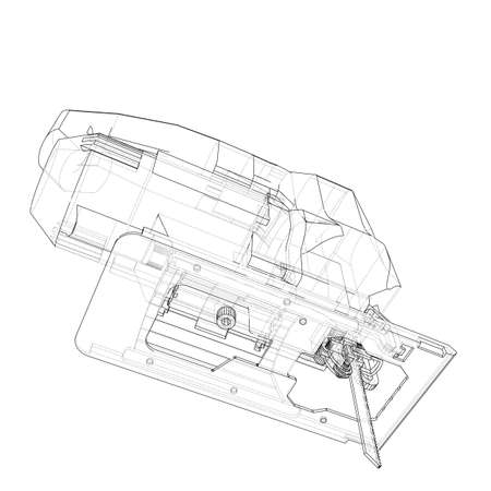 outline jigsaw tool, transparent, white background clip art preview