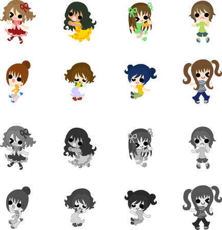 かわいい可愛い人のアイコンのイラスト素材 ベクタ Image