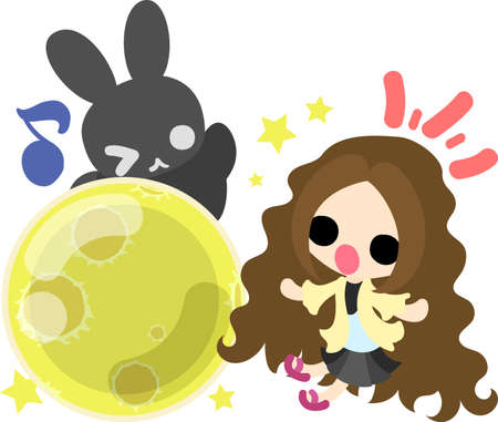 かわいいかぐや姫のイラスト素材 ベクタ Image