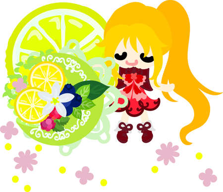 レモンとかわいい女の子の髪飾り のイラスト素材 ベクタ Image レモンとかわいい女の子の髪飾り のイラスト素材 ベクタ Image