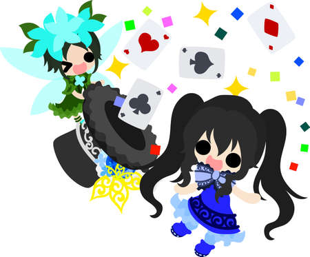 かわいい女の子と人の魔法はかわいい妖精のイラストのイラスト素材 ベクタ Image かわいい女の子と人の魔法はかわいい妖精のイラストのイラスト素材 ベクタ Image