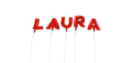 ローラ 赤箔バルーン 3 D レンダリングから作られた言葉 オンラインのバナー広告や印刷のはがきに使用できます の写真素材 画像素材 Image