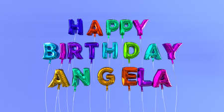 Carte De Joyeux Anniversaire Angela Avec Texte De Ballon Image Stock Rendu 3d Cette Image Peut Etre Utilisee Pour Une Carte Virtuelle Ou Une Carte Postale Imprimee Banque D Images Et Photos