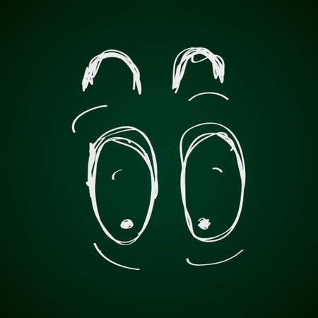 怖い目の簡単な手描き落書き のイラスト素材 ベクタ Image