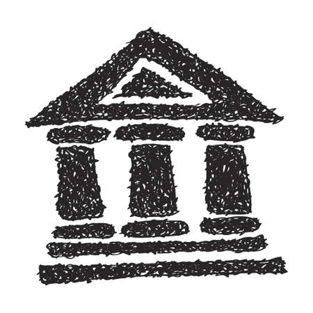 お寺の簡単な手描き落書きのイラスト素材 ベクタ Image