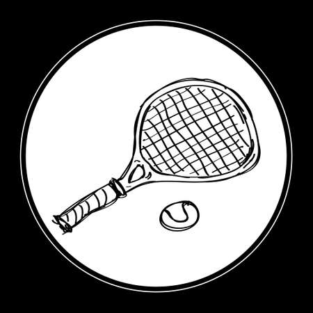 テニス ラケットの簡単な手描き落書き のイラスト素材 ベクタ Image テニス ラケットの簡単な手描き落書き のイラスト素材 ベクタ Image