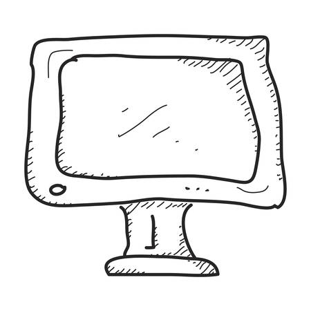 テレビ画面の簡単な手描き落書きのイラスト素材 ベクタ Image