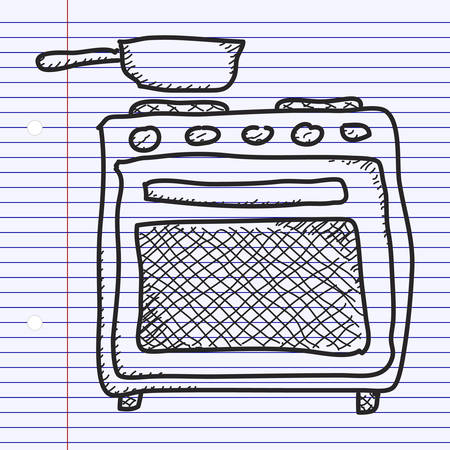 オーブンの簡単な手描き落書き のイラスト素材 ベクタ Image オーブンの簡単な手描き落書き のイラスト素材 ベクタ Image