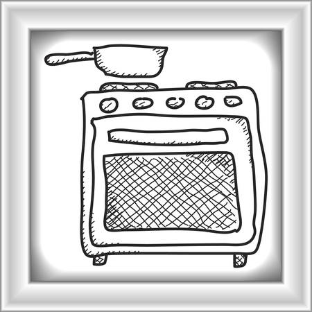 オーブンの簡単な手描き落書き のイラスト素材 ベクタ Image オーブンの簡単な手描き落書き のイラスト素材 ベクタ Image